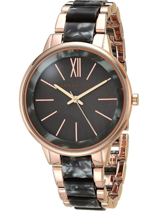 Anne Klein Women\'s Grey And Rose Gold Analog Quartz Resin Bracelet Luxury Watch main image 4